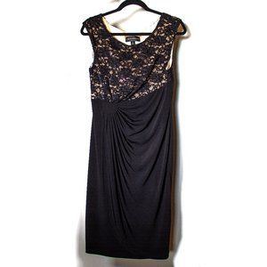 Connected Apparel Black & Beige Dress